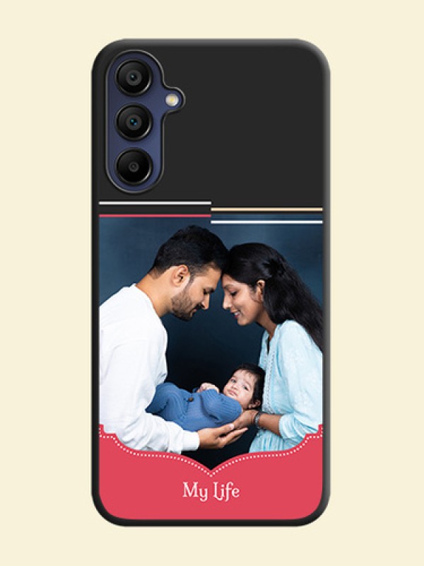 Classic Plain Design with Name - Photo on Space Black Soft Matte Phone Cover - Galaxy M15 5G