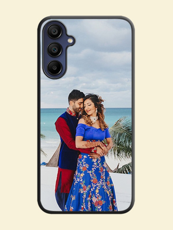 Full Single Pic Upload On Space Black Personalized Soft Matte Phone Covers - Galaxy M15 5G