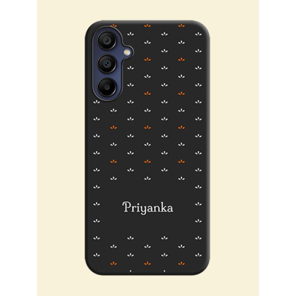 Simple Pattern With Custom Text On Space Black Personalized Soft Matte Phone Covers - Galaxy M15 5G Simple Pattern With Custom Text On Space Black Personalized Soft Matte Phone Covers - Galaxy M15 5G