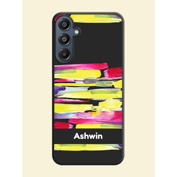 Brush Coloured On Space Black Custom Soft Matte Mobile Back Cover - Galaxy M16 5G Brush Coloured On Space Black Custom Soft Matte Mobile Back Cover - Galaxy M16 5G