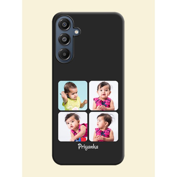 Floral Art with 6 Image Holder on Photo On Space Black Custom Soft Matte Mobile Back Cover - Galaxy M16 5G Floral Art with 6 Image Holder on Photo On Space Black Custom Soft Matte Mobile Back Cover - Galaxy M16 5G