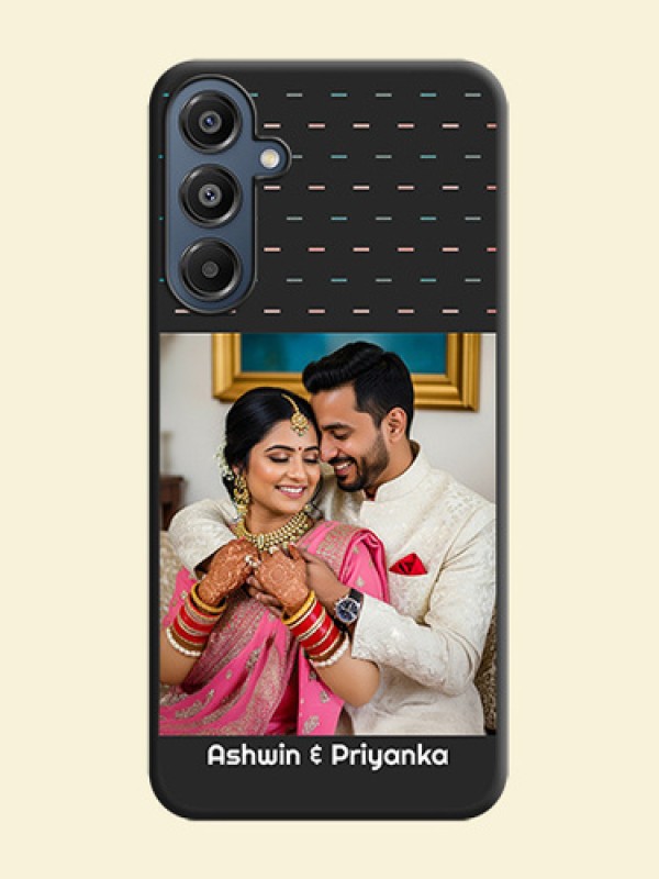 Line Pattern Design with Text On Space Black Custom Soft Matte Mobile Back Cover - Galaxy M16 5G