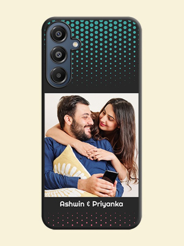 Faded Dots with Grunge Photo Frame and Text On Space Black Custom Soft Matte Mobile Back Cover - Galaxy M16 5G