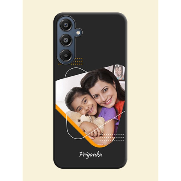 Yellow Triangle on Photo On Space Black Custom Soft Matte Mobile Back Cover - Galaxy M16 5G Yellow Triangle on Photo On Space Black Custom Soft Matte Mobile Back Cover - Galaxy M16 5G