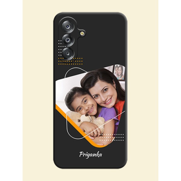 Yellow Triangle on Photo On Space Black Custom Soft Matte Mobile Back Cover - Samsung Galaxy M17 5G Yellow Triangle on Photo On Space Black Custom Soft Matte Mobile Back Cover - Samsung Galaxy M17 5G