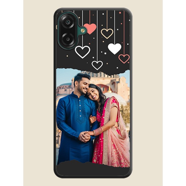 Love Hangings with Splash Wave Picture On Space Black Custom Soft Matte Mobile Back Cover - Samsung Galaxy M17e Love Hangings with Splash Wave Picture On Space Black Custom Soft Matte Mobile Back Cover - Samsung Galaxy M17e