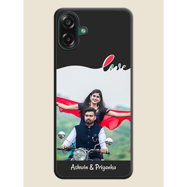 Fall in Love Pattern with Picture on Photo On Space Black Custom Soft Matte Mobile Back Cover - Samsung Galaxy M17e Fall in Love Pattern with Picture on Photo On Space Black Custom Soft Matte Mobile Back Cover - Samsung Galaxy M17e
