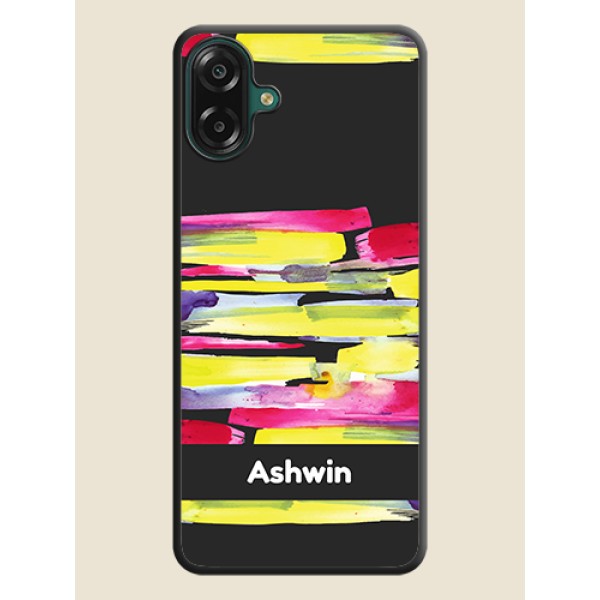 Brush Coloured On Space Black Custom Soft Matte Mobile Back Cover - Samsung Galaxy M17e Brush Coloured On Space Black Custom Soft Matte Mobile Back Cover - Samsung Galaxy M17e