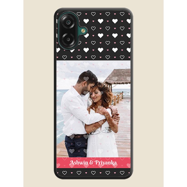White Color Love Symbols with Text Design on Photo On Space Black Custom Soft Matte Mobile Back Cover - Samsung Galaxy M17e White Color Love Symbols with Text Design on Photo On Space Black Custom Soft Matte Mobile Back Cover - Samsung Galaxy M17e