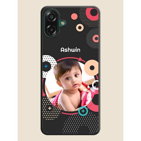 Multicoloured Round Image On Space Black Custom Soft Matte Mobile Back Cover - Samsung Galaxy M17e Multicoloured Round Image On Space Black Custom Soft Matte Mobile Back Cover - Samsung Galaxy M17e