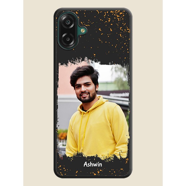 Spray Free Design on Photo On Space Black Custom Soft Matte Mobile Back Cover - Samsung Galaxy M17e Spray Free Design on Photo On Space Black Custom Soft Matte Mobile Back Cover - Samsung Galaxy M17e