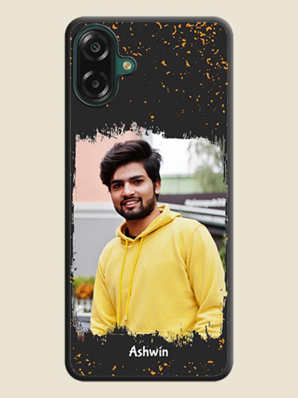 Spray Free Design on Photo On Space Black Custom Soft Matte Mobile Back Cover - Samsung Galaxy M17e