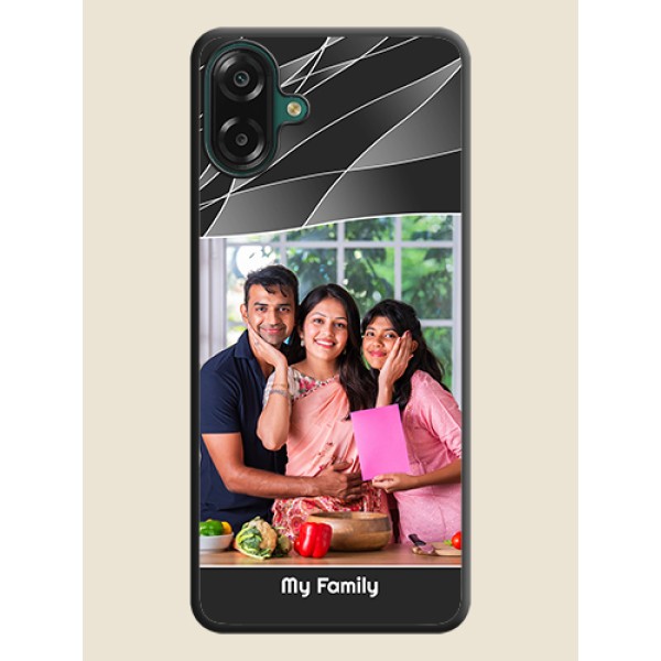 Mixed Wave Lines on Photo On Space Black Custom Soft Matte Mobile Back Cover - Samsung Galaxy M17e Mixed Wave Lines on Photo On Space Black Custom Soft Matte Mobile Back Cover - Samsung Galaxy M17e