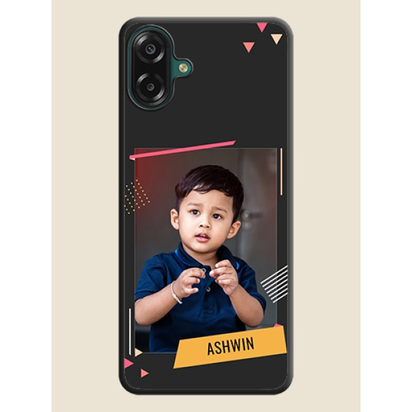 Photo Frame with Triangle Small Dots on Photo On Space Black Custom Soft Matte Mobile Back Cover - Samsung Galaxy M17e Photo Frame with Triangle Small Dots on Photo On Space Black Custom Soft Matte Mobile Back Cover - Samsung Galaxy M17e
