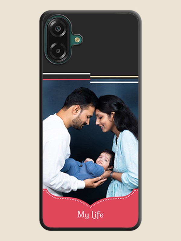 Classic Plain Design with Name On Space Black Custom Soft Matte Mobile Back Cover - Samsung Galaxy M17e