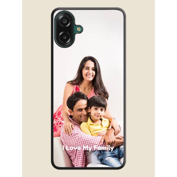 Full Single Pic Upload With Text On Space Black Custom Soft Matte Mobile Back Cover - Samsung Galaxy M17e Full Single Pic Upload With Text On Space Black Custom Soft Matte Mobile Back Cover - Samsung Galaxy M17e