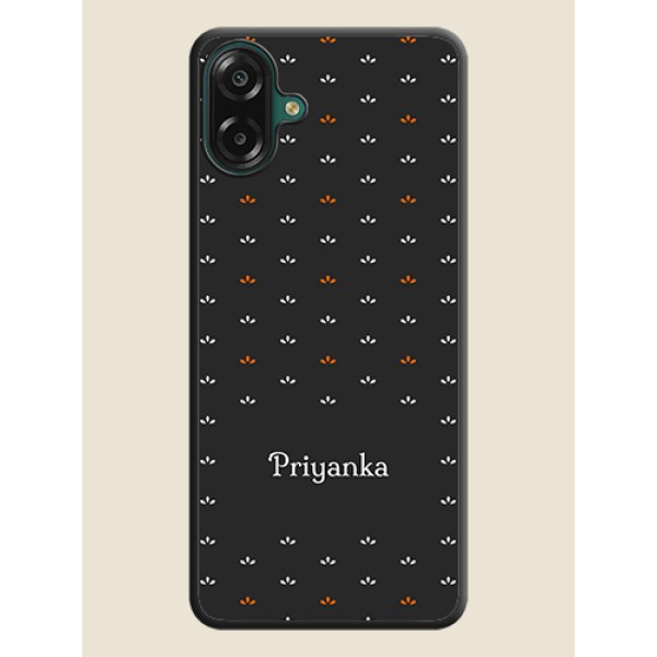 Simple Pattern With Custom Text On Space Black Custom Soft Matte Mobile Back Cover - Samsung Galaxy M17e Simple Pattern With Custom Text On Space Black Custom Soft Matte Mobile Back Cover - Samsung Galaxy M17e