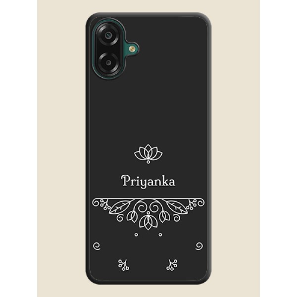Lotus Garden Custom Text On Space Black Custom Soft Matte Mobile Back Cover - Samsung Galaxy M17e Lotus Garden Custom Text On Space Black Custom Soft Matte Mobile Back Cover - Samsung Galaxy M17e
