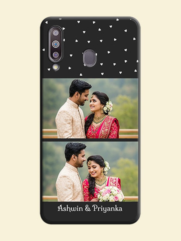 Miniature Love Symbols with Name on Space Black Custom Soft Matte Back Cover - Galaxy M30