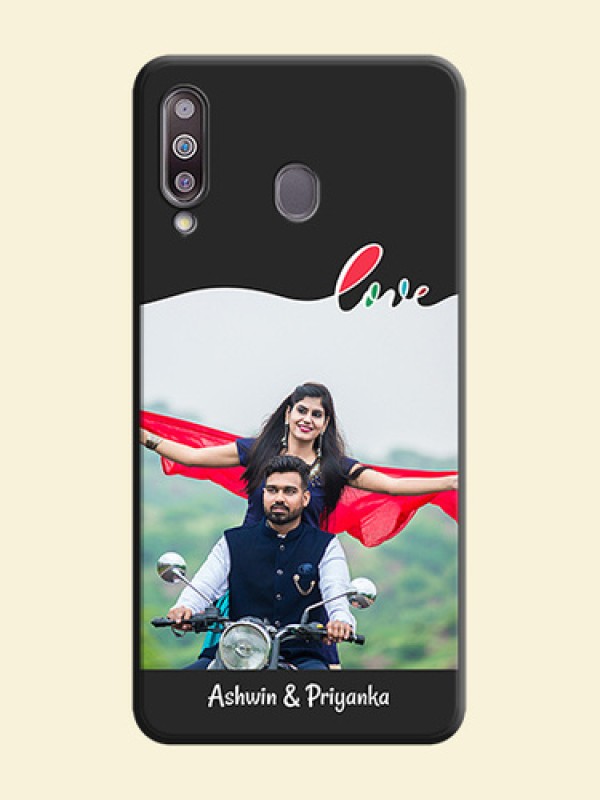 Fall in Love Pattern with Picture - Photo on Space Black Soft Matte Mobile Case - Galaxy M30