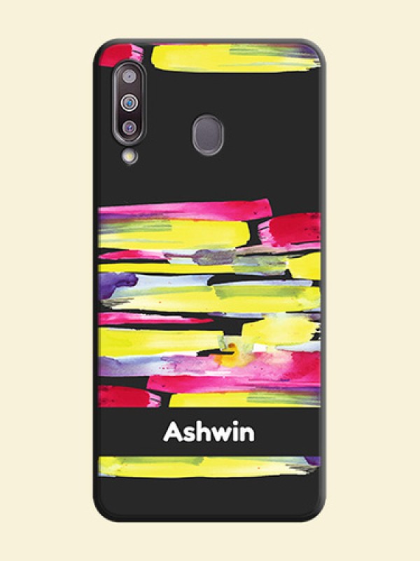 Brush Coloured on Space Black Personalized Soft Matte Phone Covers - Galaxy M30