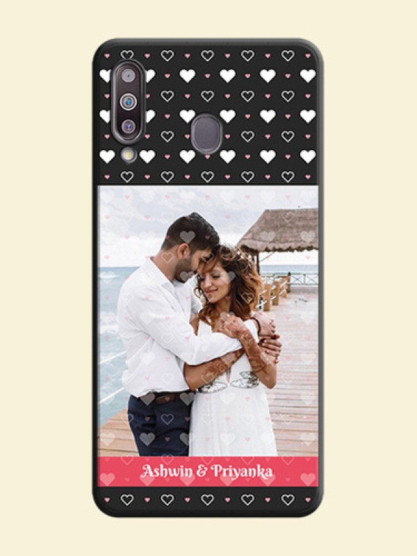 White Color Love Symbols with Text Design - Photo on Space Black Soft Matte Phone Cover - Galaxy M30
