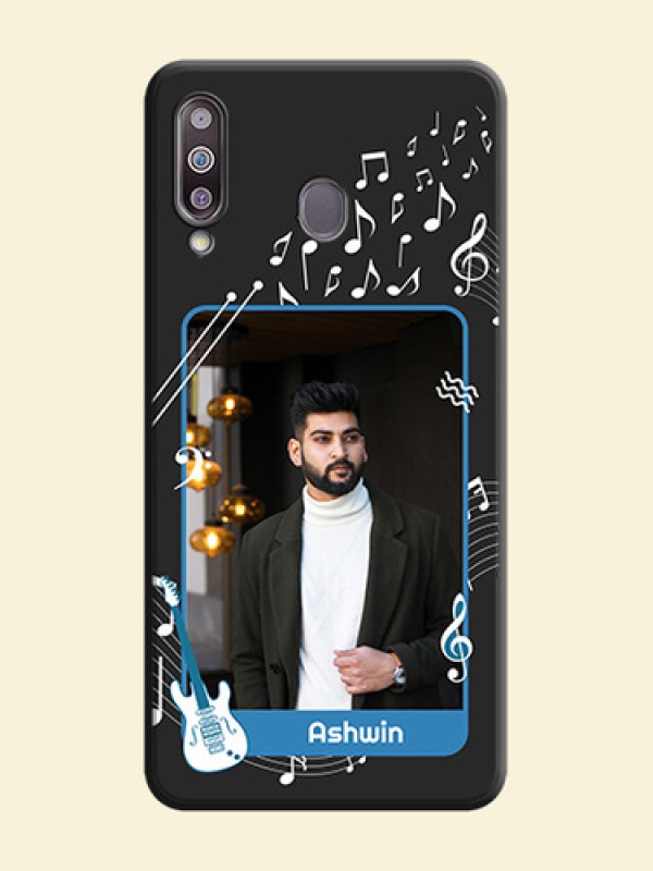 Musical Theme Design with Text - Photo on Space Black Soft Matte Mobile Case - Galaxy M30