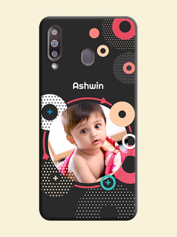 Multicoloured Round Image on Personalised Space Black Soft Matte Cases - Galaxy M30