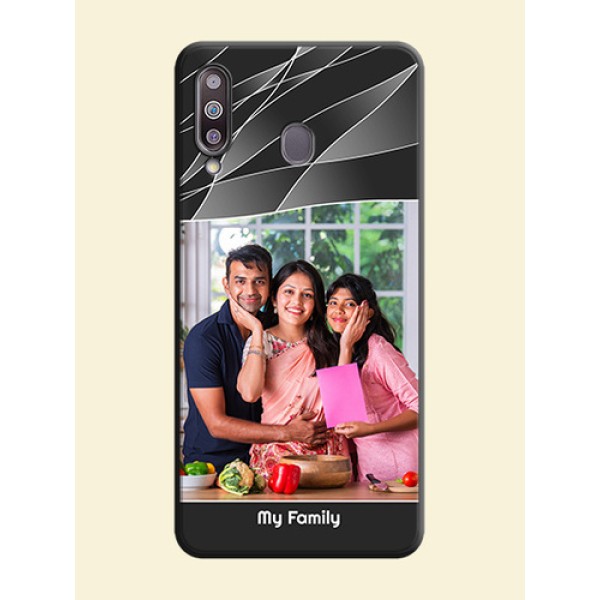 Mixed Wave Lines - Photo on Space Black Soft Matte Mobile Cover - Galaxy M30 Mixed Wave Lines - Photo on Space Black Soft Matte Mobile Cover - Galaxy M30