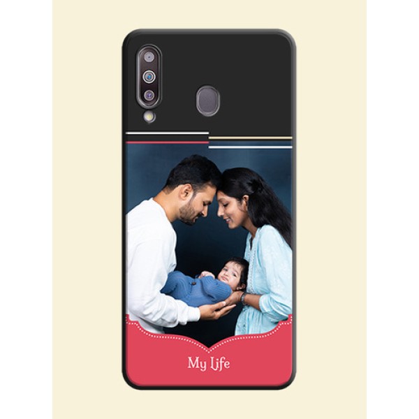Classic Plain Design with Name - Photo on Space Black Soft Matte Phone Cover - Galaxy M30