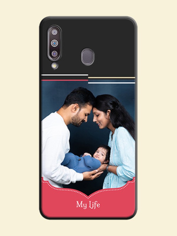 Classic Plain Design with Name - Photo on Space Black Soft Matte Phone Cover - Galaxy M30
