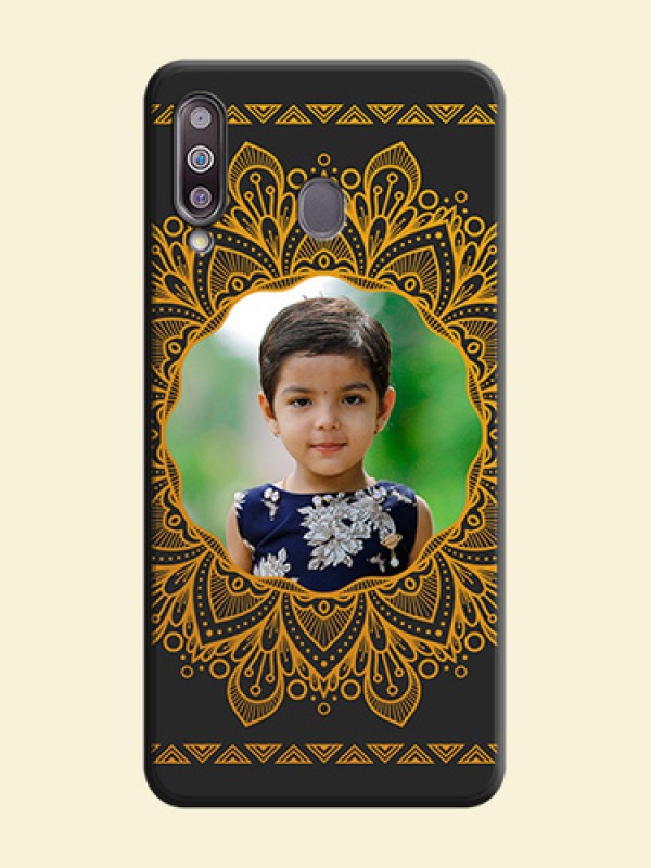 Round Image with Floral Design - Photo on Space Black Soft Matte Mobile Cover - Galaxy M30