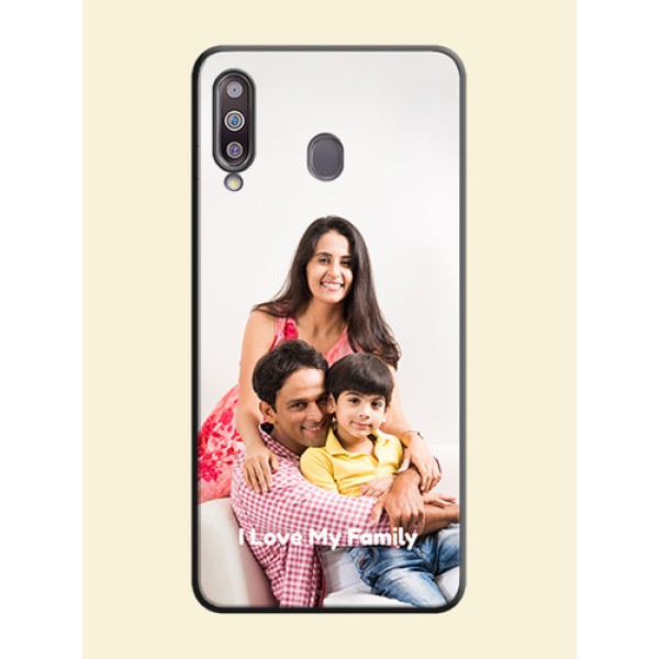 Full Single Pic Upload With Text On Space Black Personalized Soft Matte Phone Covers -Samsung Galaxy M30 Full Single Pic Upload With Text On Space Black Personalized Soft Matte Phone Covers -Samsung Galaxy M30