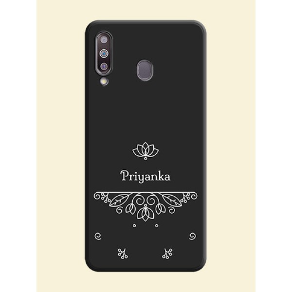Lotus Garden Custom Text On Space Black Personalized Soft Matte Phone Covers -Samsung Galaxy M30 Lotus Garden Custom Text On Space Black Personalized Soft Matte Phone Covers -Samsung Galaxy M30