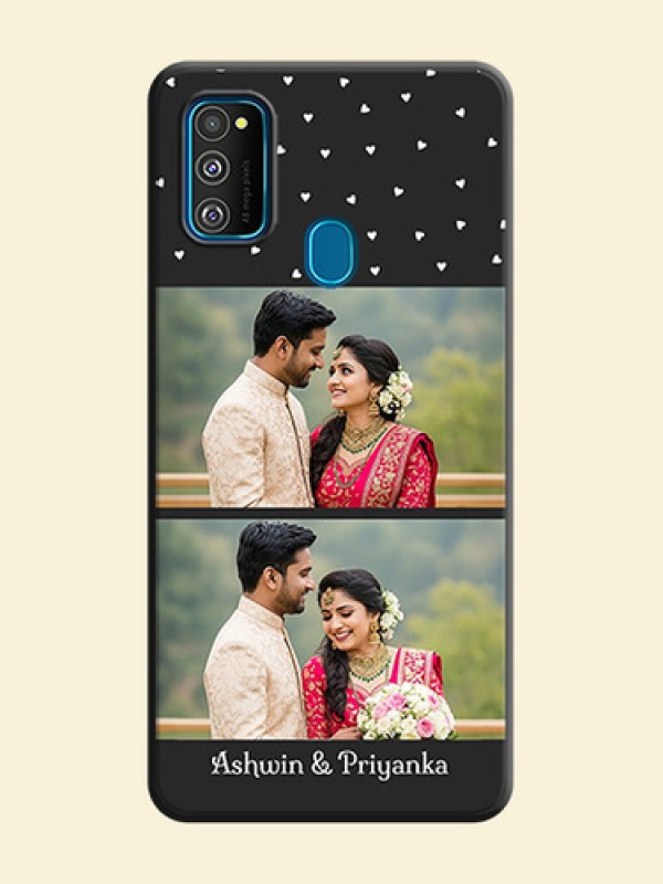 Miniature Love Symbols with Name on Space Black Custom Soft Matte Back Cover - Galaxy M30S