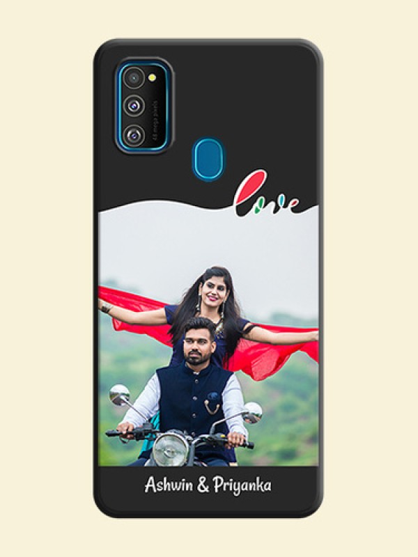 Fall in Love Pattern with Picture - Photo on Space Black Soft Matte Mobile Case - Galaxy M30S
