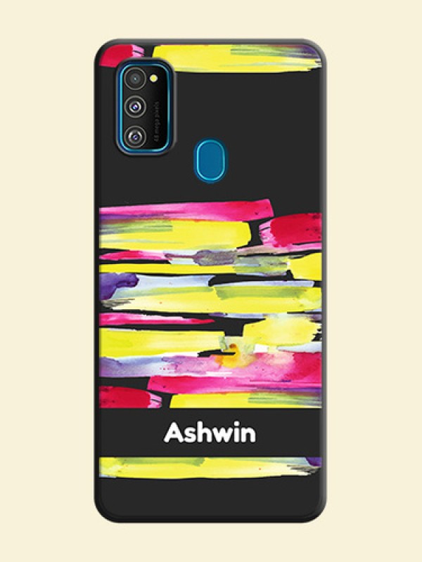Brush Coloured on Space Black Personalized Soft Matte Phone Covers - Galaxy M30S
