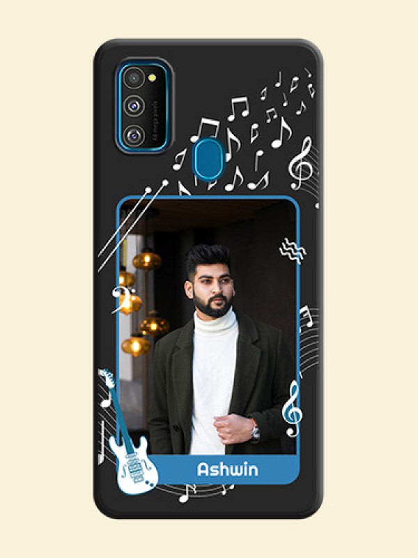 Musical Theme Design with Text - Photo on Space Black Soft Matte Mobile Case - Galaxy M30S