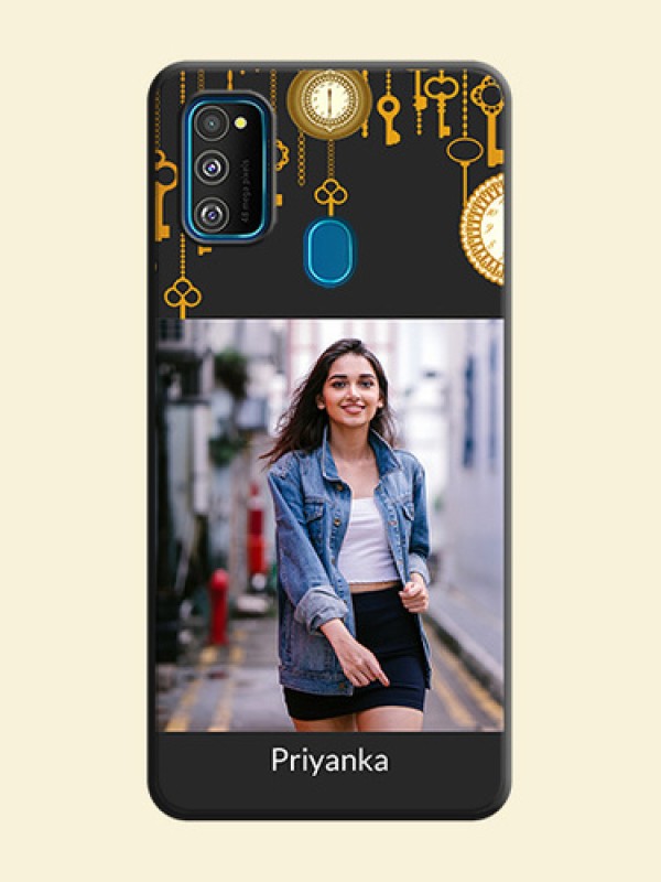 Decorative Design with Text on Space Black Custom Soft Matte Back Cover - Galaxy M30S