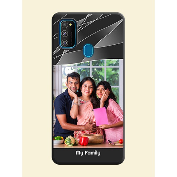 Mixed Wave Lines - Photo on Space Black Soft Matte Mobile Cover - Galaxy M30S Mixed Wave Lines - Photo on Space Black Soft Matte Mobile Cover - Galaxy M30S