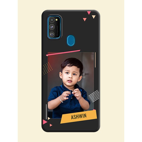Photo Frame with Triangle Small Dots - Photo on Space Black Soft Matte Back Cover - Galaxy M30S Photo Frame with Triangle Small Dots - Photo on Space Black Soft Matte Back Cover - Galaxy M30S