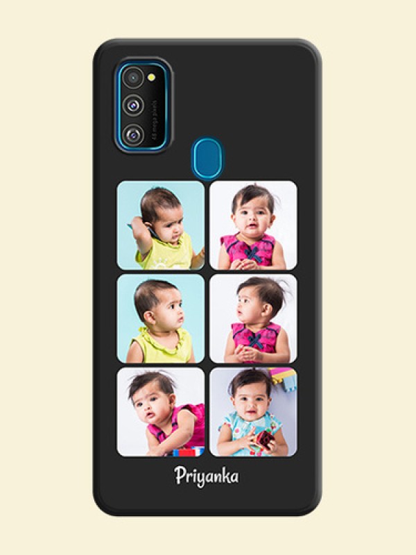 Floral Art with 6 Image Holder - Photo on Space Black Soft Matte Mobile Case - Galaxy M30S