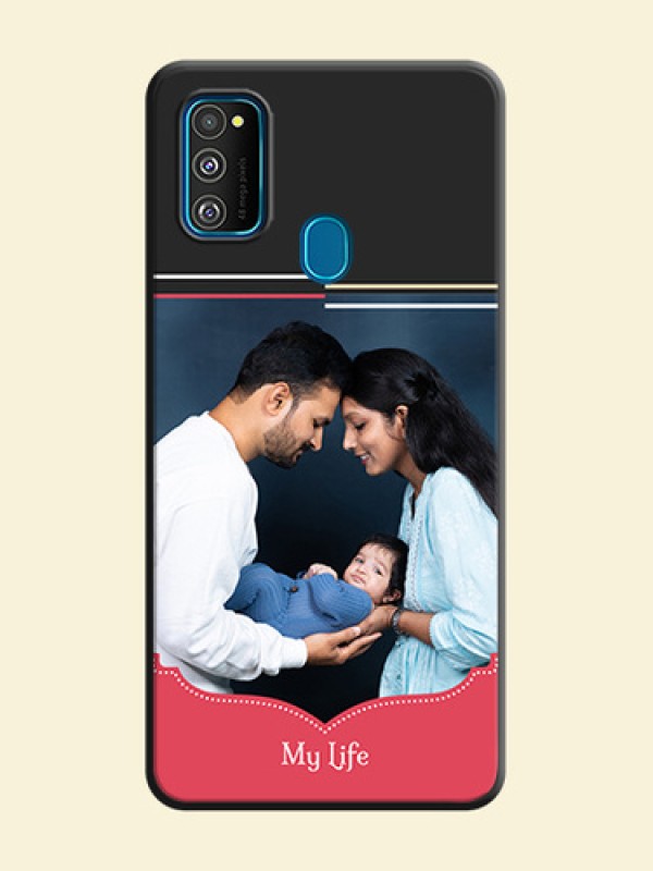 Classic Plain Design with Name - Photo on Space Black Soft Matte Phone Cover - Galaxy M30S