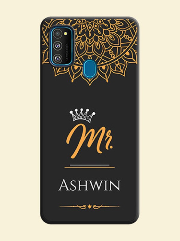 Mr Name with Floral Design  on Personalised Space Black Soft Matte Cases - Galaxy M30S