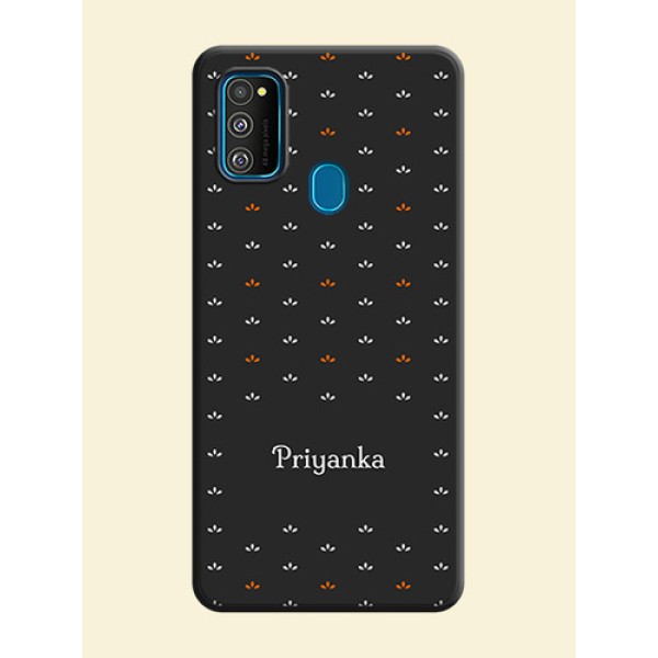 Simple Pattern With Custom Text On Space Black Personalized Soft Matte Phone Covers -Samsung Galaxy M30S Simple Pattern With Custom Text On Space Black Personalized Soft Matte Phone Covers -Samsung Galaxy M30S