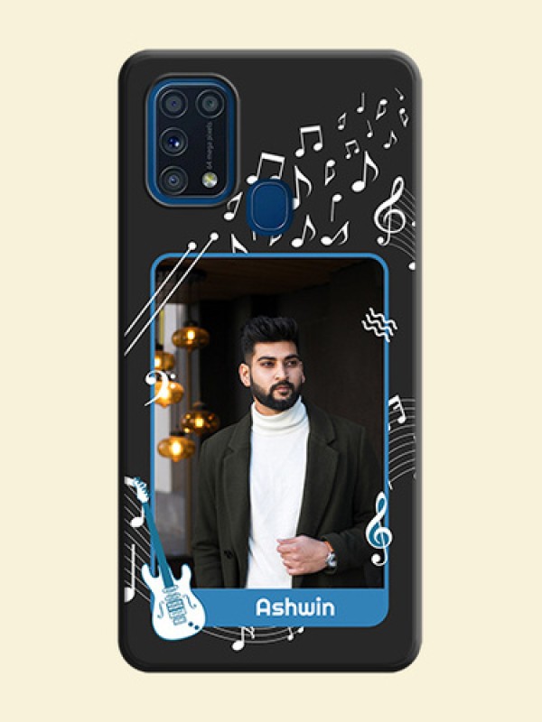 Musical Theme Design with Text on Photo on Space Black Soft Matte Mobile Case - Galaxy M31 Prime Edfition