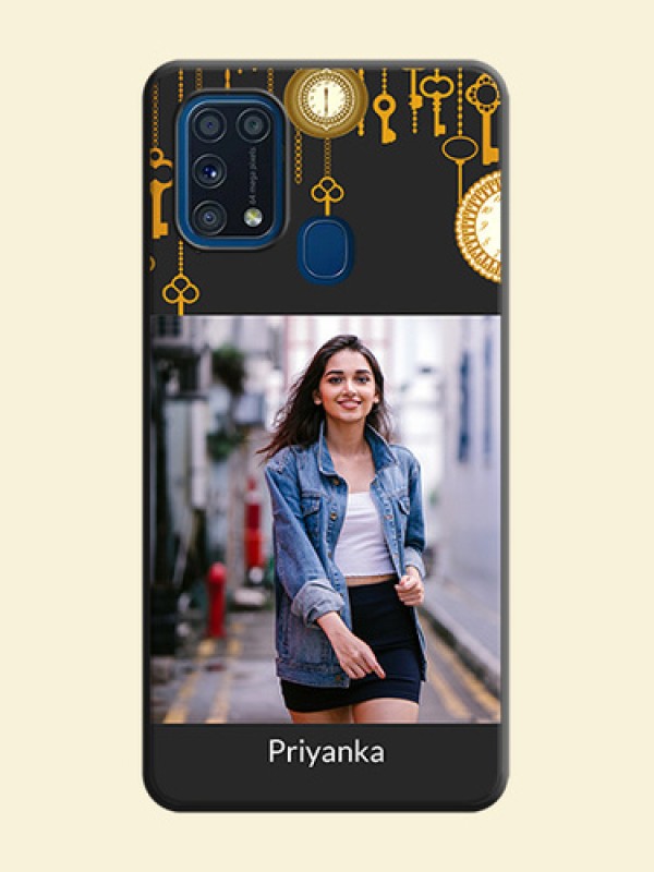 Decorative Design with Text on Space Black Custom Soft Matte Back Cover - Galaxy M31 Prime Edfition