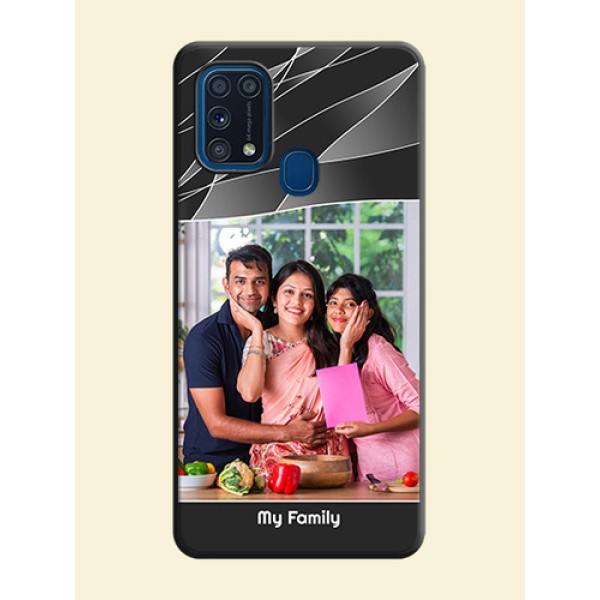 Mixed Wave Lines on Photo on Space Black Soft Matte Mobile Cover - Galaxy M31 Prime Edfition Mixed Wave Lines on Photo on Space Black Soft Matte Mobile Cover - Galaxy M31 Prime Edfition