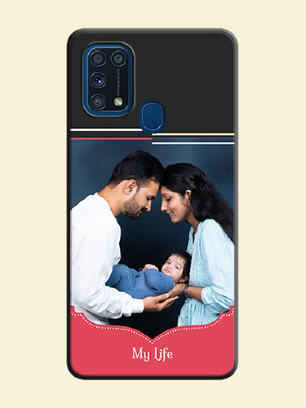 Classic Plain Design with Name on Photo on Space Black Soft Matte Phone Cover - Galaxy M31 Prime Edfition