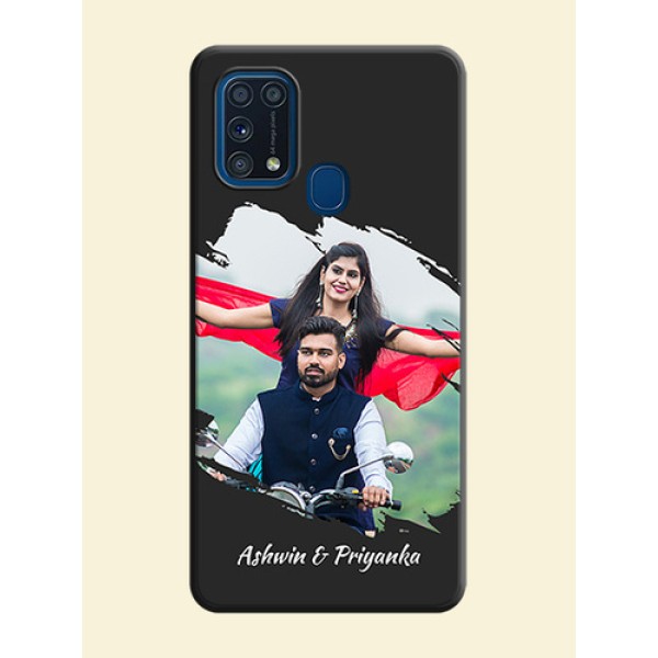 Grunge Brush Strokes on Photo on Space Black Soft Matte Back Cover - Galaxy M31 Prime Edfition Grunge Brush Strokes on Photo on Space Black Soft Matte Back Cover - Galaxy M31 Prime Edfition